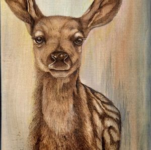 Beautiful animals pyrography on wood